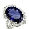 Image 1 : Impressive Iolite and Ornate Diamond Halo Ring