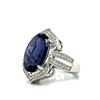 Image 2 : Impressive Iolite and Ornate Diamond Halo Ring