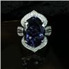Image 5 : Impressive Iolite and Ornate Diamond Halo Ring