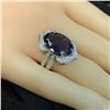 Image 7 : Impressive Iolite and Ornate Diamond Halo Ring