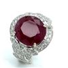Image 3 : GIA African Ruby and Diamond Designer Ring PLT