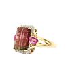 Image 2 : Watermelon Tourmaline, Sapphire and Diamond Ring
