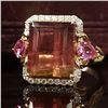 Image 3 : Watermelon Tourmaline, Sapphire and Diamond Ring
