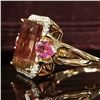 Image 4 : Watermelon Tourmaline, Sapphire and Diamond Ring