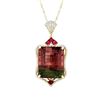 Image 1 : Watermelon Tourmaline, Ruby, and Diamond Necklace