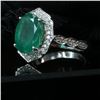 Image 3 : Brazilian Emerald and Ornate Diamond Halo Ring