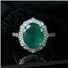Image 4 : Brazilian Emerald and Ornate Diamond Halo Ring