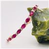 Image 1 : Oval Ruby Eternity Bracelet with Diamond Accent
