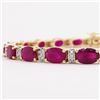 Image 4 : Oval Ruby Eternity Bracelet with Diamond Accent