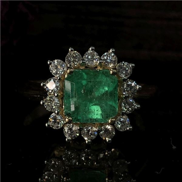 Classic Elegance Colombian Emerald & Diamond Ring