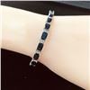 Image 6 : Octagon-Cut Blue Sapphire & Diamond Line Bracelet