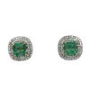 Image 2 : Emerald and Diamond Double Floating Halo Ring