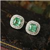 Image 8 : Emerald and Diamond Double Floating Halo Ring