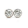 Image 1 : Bezel-Set Diamond Stud Solitaire Earrings