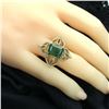 Image 3 : Emerald and Diamond Ring Flower Petal Design