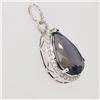 Image 3 : Glamorous Iolite and Diamond Halo Pendant