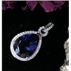 Image 4 : Glamorous Iolite and Diamond Halo Pendant