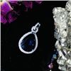 Image 5 : Glamorous Iolite and Diamond Halo Pendant