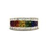 Image 1 : Color of the Rainbow Sapphire and Diamond Ring