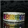 Image 2 : Color of the Rainbow Sapphire and Diamond Ring