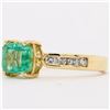 Image 2 : Octagon-Cut Colombian Emerald and Diamond Ring