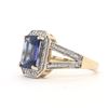 Image 2 : Splendid Violet Tanzanite and Diamond Halo Ring.