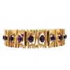 Image 1 : Early Mid-Century Wide Amethyst Panel Bracelet