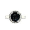 Image 1 : Exotic Blue-Green Spinel and Diamond Halo Ring