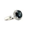 Image 2 : Exotic Blue-Green Spinel and Diamond Halo Ring