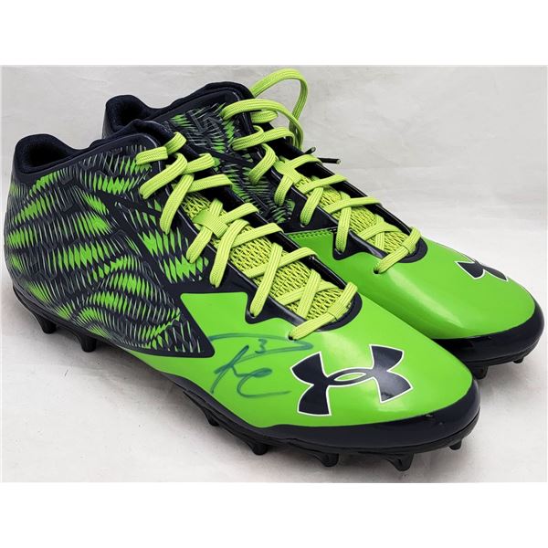 RUSSELL WILSON SIGNED UNDER ARMOUR FOOTBALL CLEATS (WILSON COA)