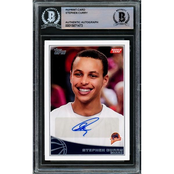 STEPHEN CURRY 2009 TOPPS NO,321 ROOKIE CARD (REPRINT) BECKETT AUTHENTICATED AUTOGRAPH