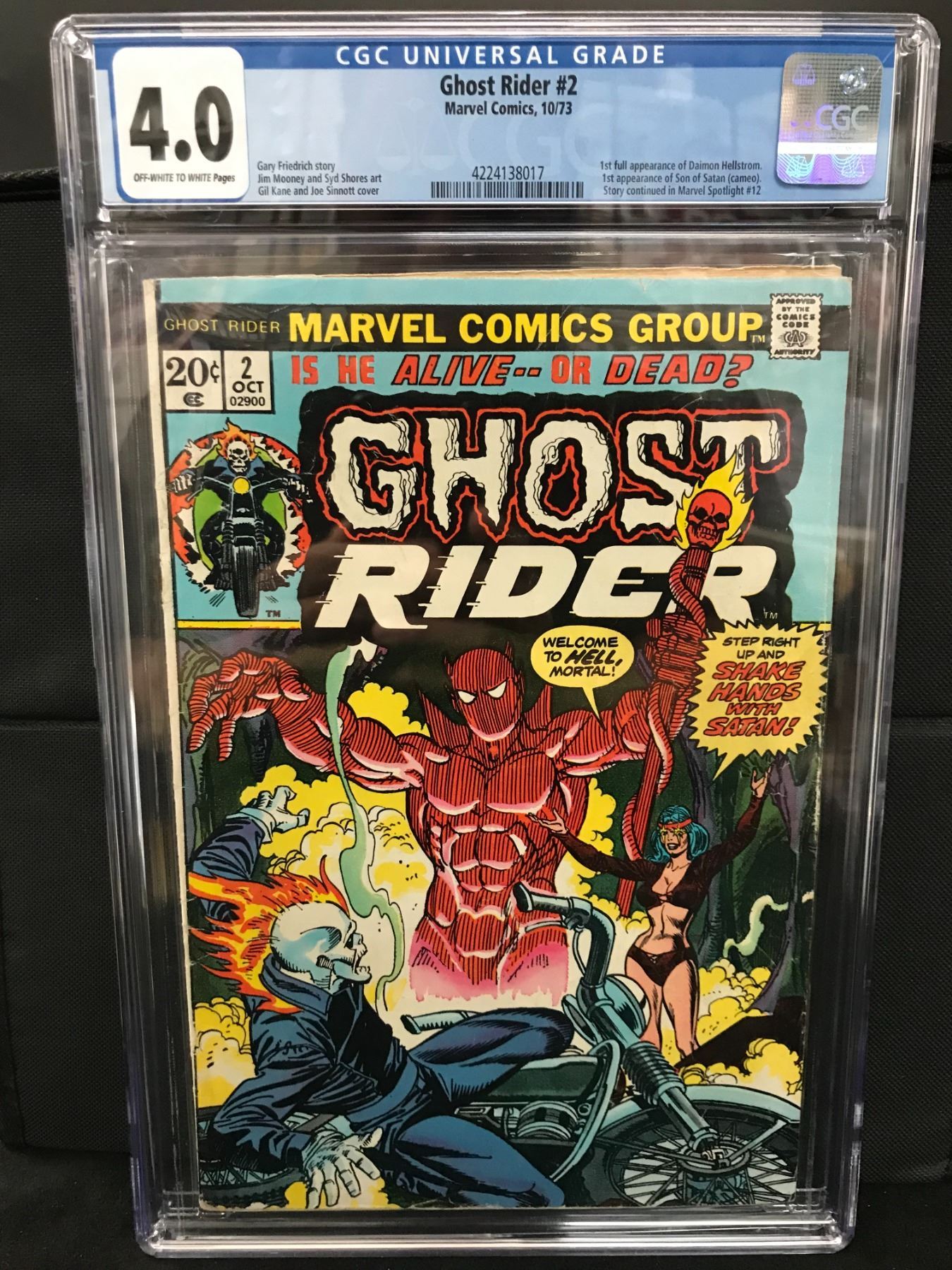 Graded Ghost Rider MARVEL COMICS NO.2 GHOST RIDER CGC GRADED 4.0