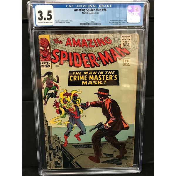 MARVEL COMICS NO.26 AMAZING SPIDERMAN CGC GRADED 3.5