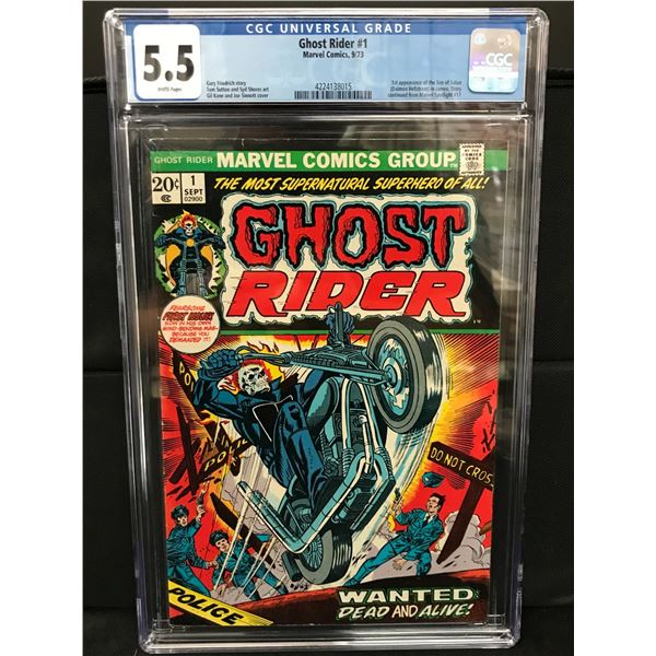 Graded Ghost Rider MARVEL COMICS NO.1 GHOST RIDER CGC GRADED 5.5