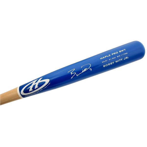 Bobby Witt Jr. Autographed Blue Homewood Game Model Bat Kansas City Royals Beckett