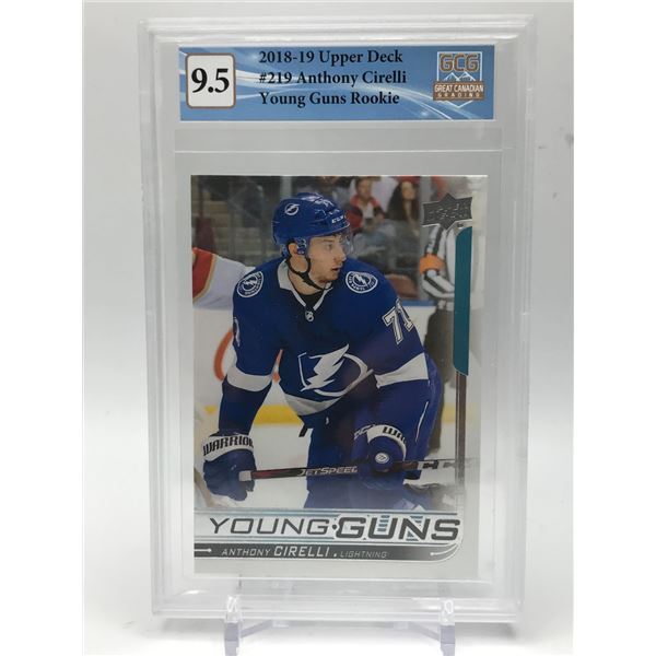 2018-19 UPPER DECK ANTHONY CIRELLI YOUNG GUNS ROOKIE CARD (GCG 9.5)