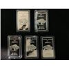 Image 1 : LOT OF 5  FIVE OUNCE SILVER BARS  (FACSIMILE BARS)