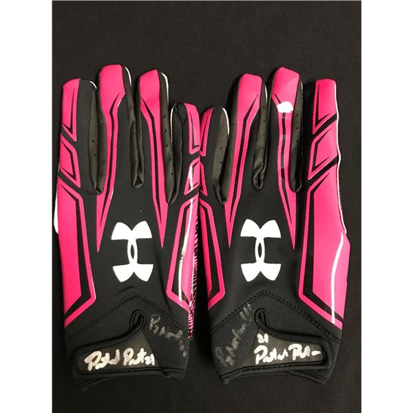 PATRICK PETERSON MULTI SIGED AND INSCRIBED GAME USED FIGHT CANCER GLOVES GCG HOLO