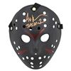 Image 1 : Ari Lehman Friday The 13th Jason 1 Signed Black Jason Mask w/ Gold Sig BAS