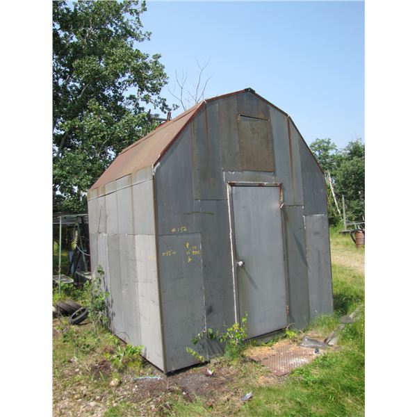 Feed storage granary made from steel door metal