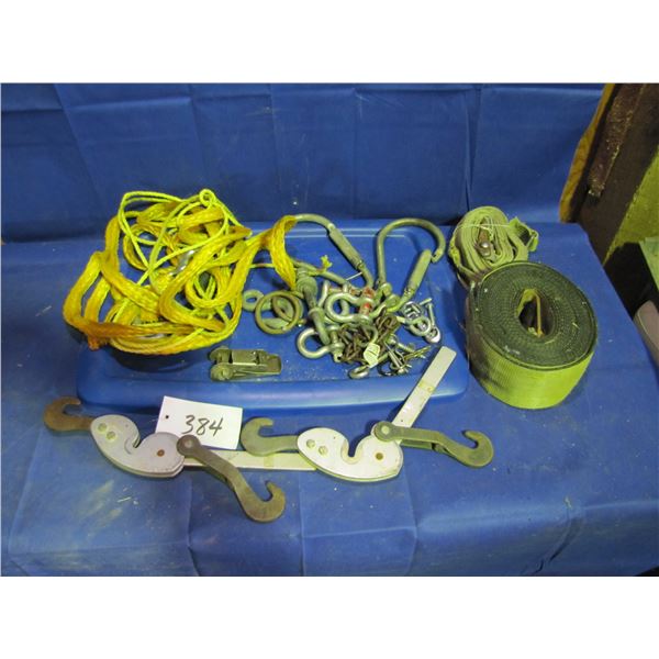 Tie down straps , rope etc