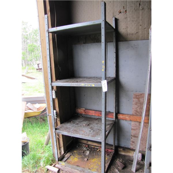 Metal shelving unit , three shelves