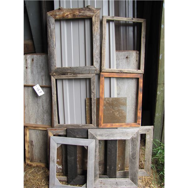 Lot of barn board picture frames