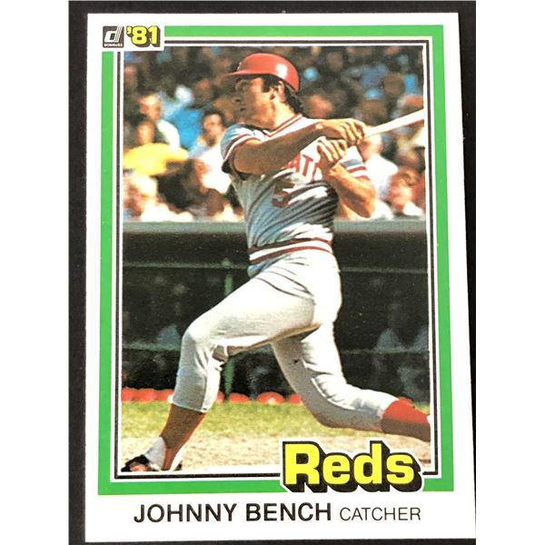 1981 DONRUSS (inaugural issue) Johnny Bench (HOF)