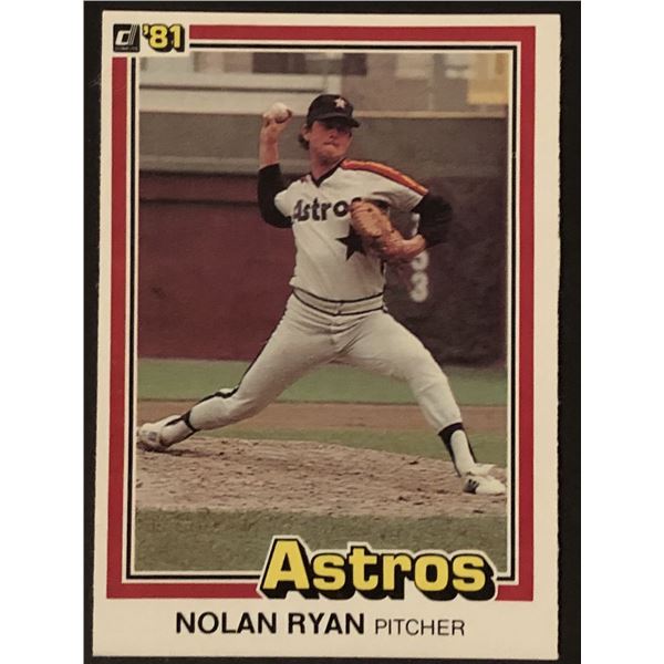 1981 DONRUSS (inaugural issue) Nolan Ryan (HOF)