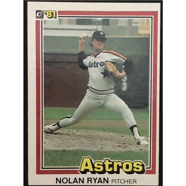 1981 DONRUSS (inaugural issue) Nolan Ryan (HOF)