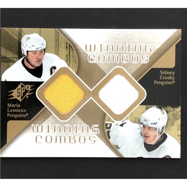 2007-08 UPPER DECK MARIO LEMIEUX (HOF)/SIDNEY CROSBY CARD