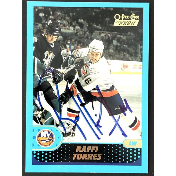 2001-02 O-PEE-CHEE RAFFI TORRES SIGNED ROOKIE CARD