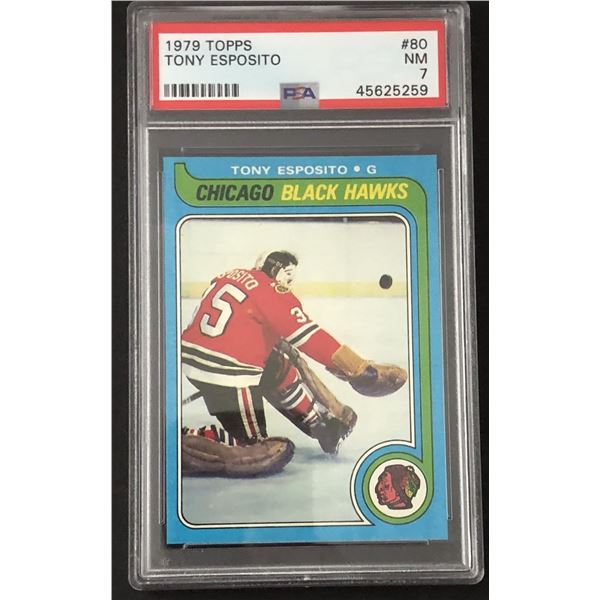 1979-80 TOPPS Tony Esposito (HOF) PSA NM7