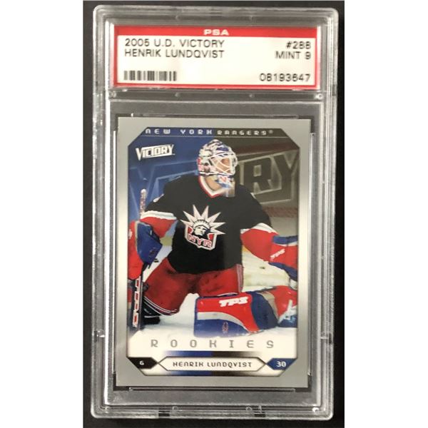 2005-06 UPPER DECK VICTORY Henrik Lundqvist (RC) (HOF) PSA MT 9